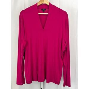 TALBOTS Jersey Knit Blouse V Neck Pullover Top Pink Size 1X Plus